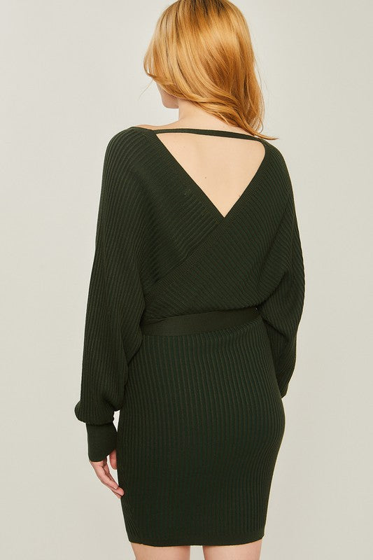 Wrap Knit Sweater Dress