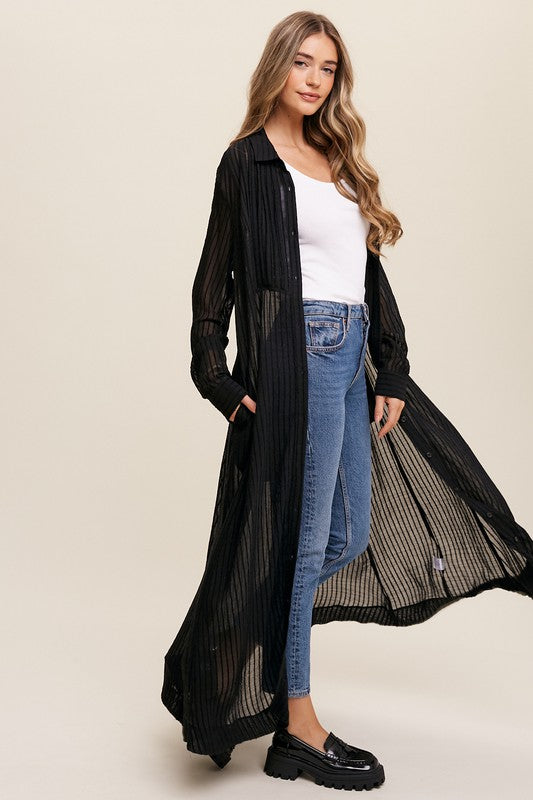Raven Long Button Down