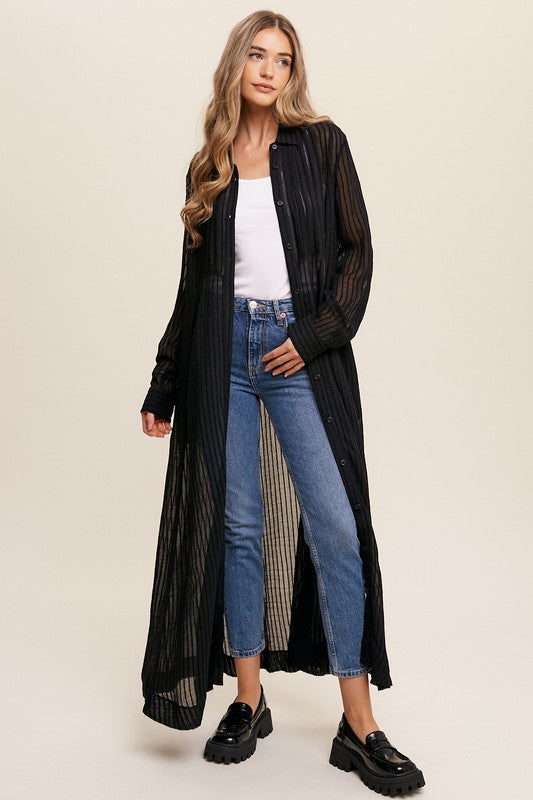 Raven Long Button Down