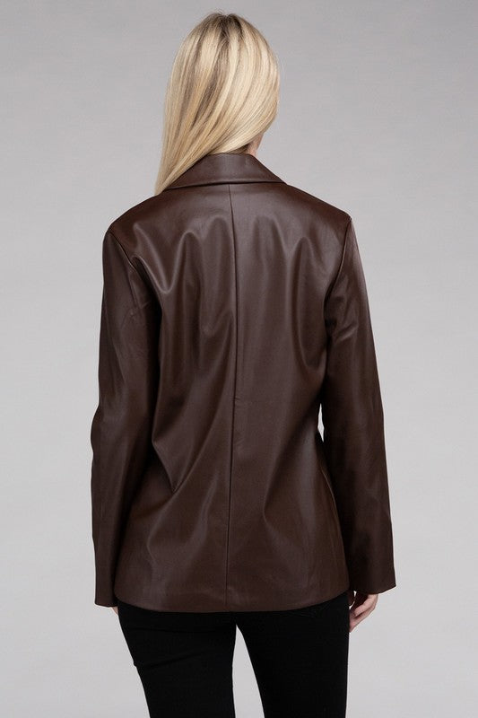 Sally Faux Leather Jacket